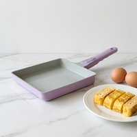 Poêle à Tamagoyaki antiadhésive en céramique, fabrication OEM, robuste, avec poignée amovible, sans PFAS, pour omelettes japonaises
