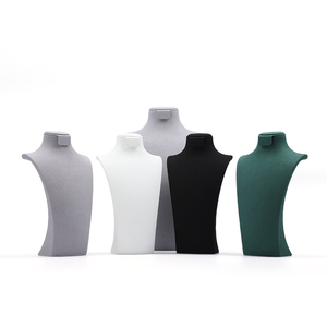 Espositore per Collane in Microfibra, Manichino, Collo, Espositore da Banco per <span class=keywords><strong>Gioielleria</strong></span>, Espositore per Orecchini e Collane - Product Image 1