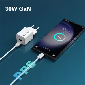 1C1A 2 Ports PPS 33w Pd3.0 Chargeur Rapide Rapide GaN Tech Pd Qc3.0 Mini Usb C 30W Chargeur Mural