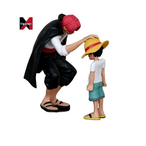 Figurines de Straw Hat <span class=keywords><strong>Luffy</strong></span>, <span class=keywords><strong>Shanks</strong></span> aux cheveux rouges, modèle de voiture à tête tactile, jouets de décoration, figurines d'action One Piece - Product Image 1