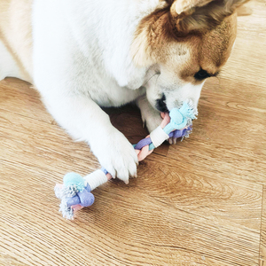 Jouets à mâcher pour chiens écologiques de couleur aléatoire, ensemble interactif en corde de coton, pour le nettoyage des dents molaires, fournitures pour petits chiens, en forme de cœur - Product Image 3