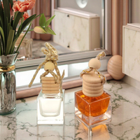 Ventes chaudes, flacon diffuseur de parfum en verre transparent de haute qualité, luxe, carré, facile à ouvrir, 5 ml, 8 ml, 10 ml, 15 ml, pour l'air de la voiture