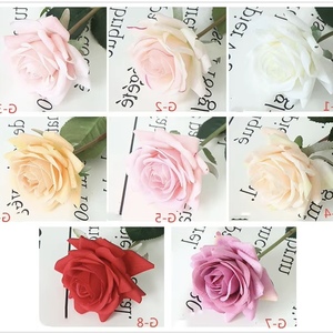 Hesper Vente Chaude Soie Fleur Artificielle Maison Fête De Mariage Décoration Blanc-Rouge Real Touch Rose Fleurs Artificielles - Product Image 6