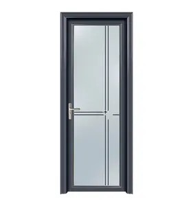 Wholesale aluminum alloy bathroom door with glass design toilet door