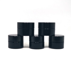 In Stock 5ml Black UV Concentrate <b>Small</b> Jar Cosmetic Skin Care Eye Cream Violet Glass <b>Container</b> with Black Plastic Lid - Product Image 4