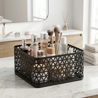 Panier de rangement en fil métallique noir creux, écologique, grande capacité, fabrication de précision, pour l'organisation et le rangement à domicile