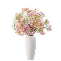 Bouquet de marguerites artificielles en soie de 64 cm, orange et blanc, mini-fleurs de cosmos pour mariage, maison, décoration de la Saint-Valentin, vente en gros