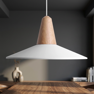 Lustre Led suspendu en bois massif E27, design moderne, luminaire décoratif d'intérieur, idéal pour un plafond - Product Image 3