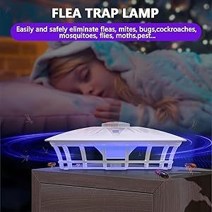 Piège à puces électrique CE ROHS avec 5 plaques collantes, lampe anti-parasites portable USB, attrape-puces sûr pour l'intérieur - Product Image 1