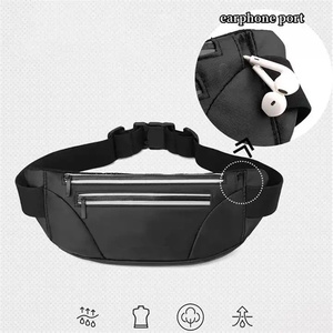 Ceinture de course en cuir PU pour le sport, sac banane, sac bandoulière, sac de taille, fermeture éclair, logo, trou pour écouteurs, téléphone de poitrine, vente en gros - Product Image 6