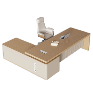Escritorio Ejecutivo Moderno de Lujo para Oficina, Escritorio Ejecutivo en Forma de L de Roble Extensible para CEO, Muebles de Oficina de Lujo - Product Image 6