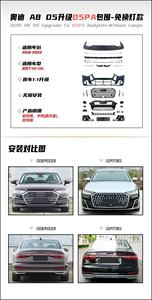 Nuevo Kit de Carrocería para Audi <span class=keywords><strong>A8</strong></span> D5 2018-2022, Actualización a Parrilla Delantera <span class=keywords><strong>2023</strong></span>+D5PA Facelift con Gancho de Remolque y Clips - Product Image 3
