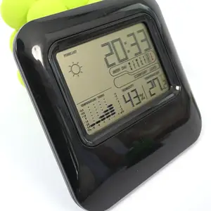 温度インジケーターと湿度デジタル目覚まし時計を備えた最も手頃な価格の天気予報LCDディスプレイ