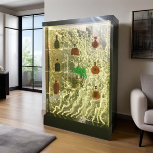 Moderno ristorante Home Bar mobili Multi colore cambia LED luce in acrilico vortice acqua bolla muro Wine espositore Cabinet - Product Image 1