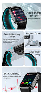 Reloj Inteligente S191 con Pantalla AMOLED Cuadrada, ECG, Bomba de Aire, Monitor de Presión Arterial, Reloj de Salud para Adultos Mayores con Detección de Caídas y Llamada <span class=keywords><strong>SOS</strong></span> - Product Image 4