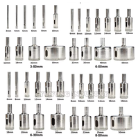 Lot de 10 forets diamantés à brasage sous vide de 3 mm à 50 mm, à queue ronde, pour carrelage, marbre, granit, verre