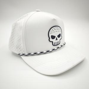 Casquettes de golf imperméables et tendance en tissu Dobby à pois pour hommes et femmes, 5 panneaux, réglables, visière légèrement incurvée, patch en caoutchouc, pour sports de plein air - Product Image 4
