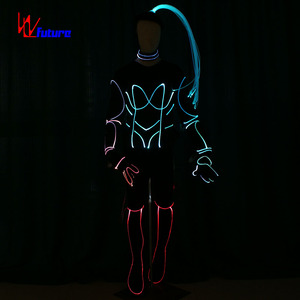 Traje Luminoso de Fibra Óptica, Traje de Baile Eléctrico Luminoso, Disfraz para DJ, Bar, EDM, Festival, Actuación en Escenario, Traje Brillante para Bailarina Gogo - Product Image 4