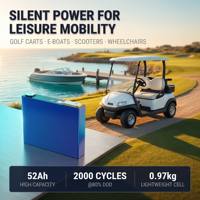 Sel Baterai LiFePO4 AUSLI 3.2V 50Ah Grade A Prismatic untuk Golf Cart, EV, Penyimpanan Energi Surya, Paket Baterai DIY, 3000 Siklus