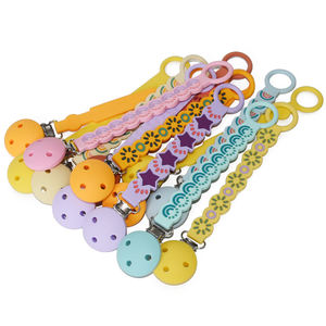 Attache-<span class=keywords><strong>sucette</strong></span> en silicone pour bébé, sans BPA, de qualité alimentaire, multicolores, fabriquée en usine, cadeau pour bébé - Product Image 4