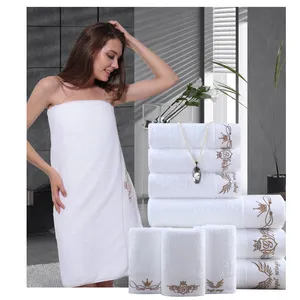 Großhandel 700gsm Handtuch Luxusmarke ganze Verkauf Handtücher 100% Baumwolle 5 Sterne Luxus White Bath Hotel Handtuch