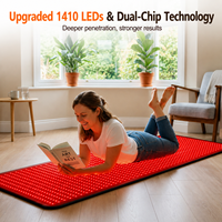 Matras LED Inframerah Dekat Merah Ukuran Besar 1800x800mm, Bantalan Cahaya Seluruh Tubuh untuk Meredakan Nyeri pada Tangan, Kaki, dan Payudara, Pasokan Pabrik OEM ODM
