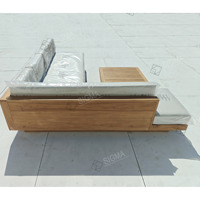 Canapé d'extérieur en teck massif moderne Sigma, fabrication en gros, couleur personnalisée, meubles de jardin pour hôtel