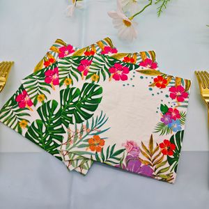Floral Printed <b>Paper</b> Napkins 330mm Square Disposable For Themed Party Decorations - Product Image 2