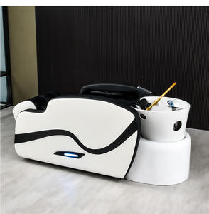 Chaise de spa de cheveux de beauté au design moderne de luxe AM5B Chaise de lavage de salon de tête avec circulation d'eau Shampooing Bol Lit Shampooing - Product Image 2
