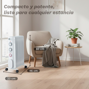Radiador Eléctrico Grunkel de 2500W con 11 Elementos, Temporizador Programable, Elemento Calefactor, Calentador de Habitación - Product Image 2
