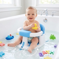 Chaise de bain pour bébé avec dossier et barre de sécurité, ventouses antidérapantes, certifiée CE, en plastique PP+TPR, pour 0-18 mois
