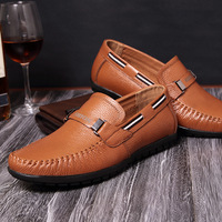 Mocassins souples pour hommes Chaussures de conduite grande taille en cuir véritable Bateaux Mocassins pour hommes