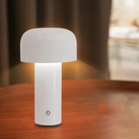Lampe de chevet LED décorative moderne en forme de champignon, portable, sans fil, avec batterie de secours, pour salon et chambre à coucher