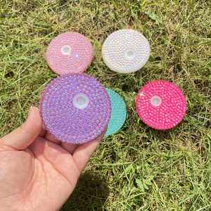 Couvre-couvercles en plastique acrylique PP avec strass brillants colorés pour globe à neige de 12 oz, 15 oz et canettes en verre de 16 oz - Product Image 5