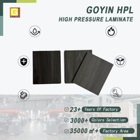 Plaques stratifiées HPL ignifuges sur mesure, modèle compact, 4 mm d'épaisseur, finition grain de bois pour plans de travail de cuisine et panneaux de porte