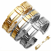 Bracelet de montre Solid 3-Link Oyster Diver 20 mm en acier inoxydable bicolore avec maillon d'extrémité de 17 mm pour Rolex Daytona