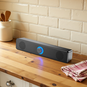 Altavoz Inalámbrico de Escritorio, Bluetooth, Audio para el Hogar, Perilla Independiente, Sonido Estéreo Envolvente, Diseño con Luces LED - Product Image 1