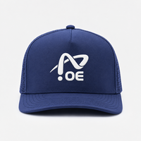 Casquette de golf respirante perforée au laser personnalisée, 5 panneaux, bleu marine, imperméable, casquette snapback sport