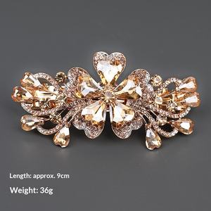 Élégante épingle à cheveux coréenne en cristal et strass, grande pince à ressort, accessoire de cheveux haut de gamme pour femme, style demi-tête, un seul mot - Product Image 6