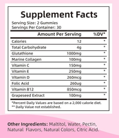 Gummies de collagène blanchissantes pour adultes, fabrication OEM, naturelles, marque privée, prix usine, élimination des taches