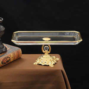 <span class=keywords><strong>Assiette</strong></span> à fruits rétro de luxe en <span class=keywords><strong>verre</strong></span> sur pied avec base, pour fruits secs, gâteaux, desserts et collations, usage domestique - Product Image 2