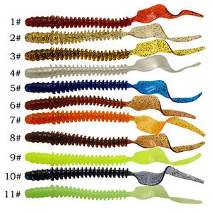 JSFUN 8PCS/SET Señuelo <span class=keywords><strong>de</strong></span> pesca <span class=keywords><strong>de</strong></span> lombriz artificial tipo media luna con cola larga en espiral, cebo blando <span class=keywords><strong>de</strong></span> PVC resistente - Product Image 2