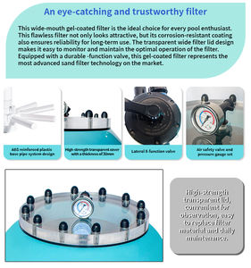 Vanne à 6 voies et manomètre, purificateur d'eau de piscine grande capacité, <span class=keywords><strong>filtre</strong></span> à sable pour piscine - Product Image 4