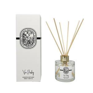 ROSES 100ml English Pear Rattan Glass Eco-Friendly Fresh Aromatherapy Candle & Air <b>Diffuser</b> with Long Lasting Fragrance for Room - Product Image 1