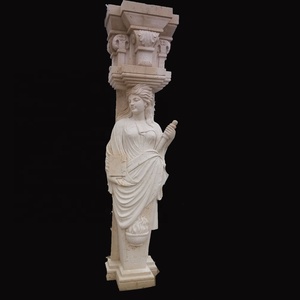 Mano tallada ornamentales blanco estatua de piedra <span class=keywords><strong>casa</strong></span> <span class=keywords><strong>Pilar</strong></span> diseño - Product Image 5