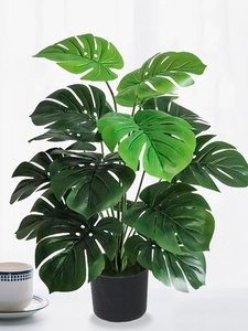 Arbre artificiel Monstera vert 42 pouces, branche longue de 5 à 8 ans, fausse plante tropicale en plastique, élément décoratif vert pour jardin et intérieur - Product Image 2