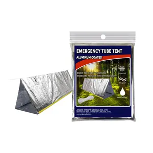紧急生存生活帐篷2人箔遮蔽物野营徒步耐用户外生存遮蔽物管帐篷