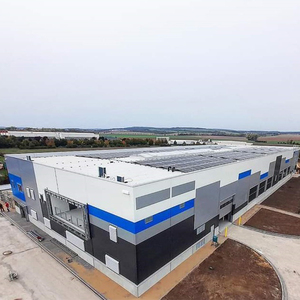 Edificio Industriale Prefabbricato a Più Piani in Struttura Leggera in Acciaio, Magazzino <span class=keywords><strong>RT</strong></span> RTCFD525 con Porta a Rullo Blu - Product Image 1