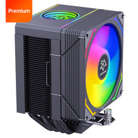 SNOWMAN 4 caloduc 9cm refroidisseur de processeur personnalisé RVB dissipateur de chaleur à tour unique PWM 4Pin FRGB ventilateur de refroidissement radiateur d'air noir efficace