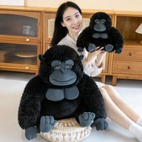 Peluches personnalisées Gorilla Noir Fabrication de jouets en peluche Coton PP 8 pouces Jouets en peluche pour machine à griffes Jouets en peluche de Noël